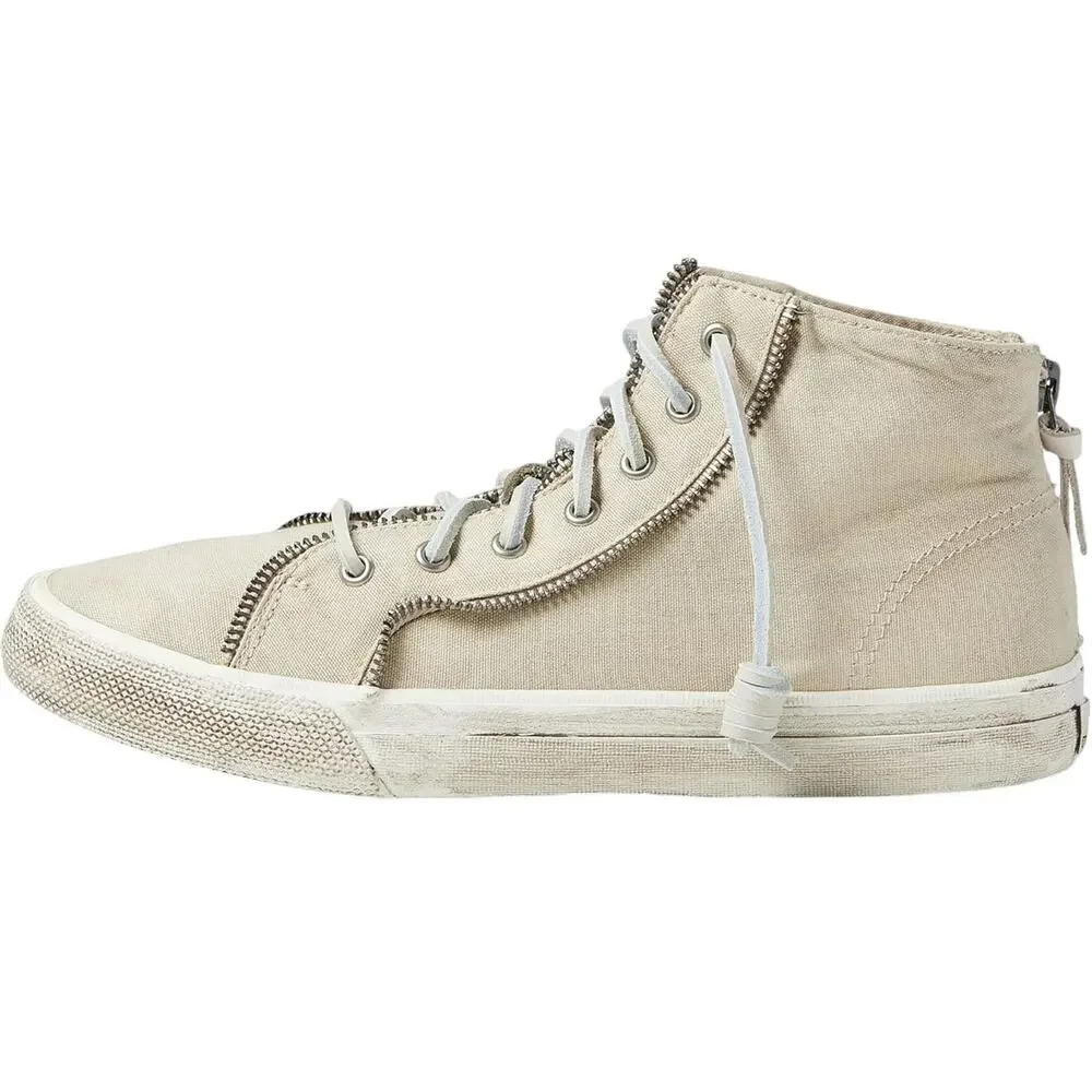 Sperry x Rebecca Minkoff Tan Canvas Distressed Sneaker, Women's Size 9.5 NWT